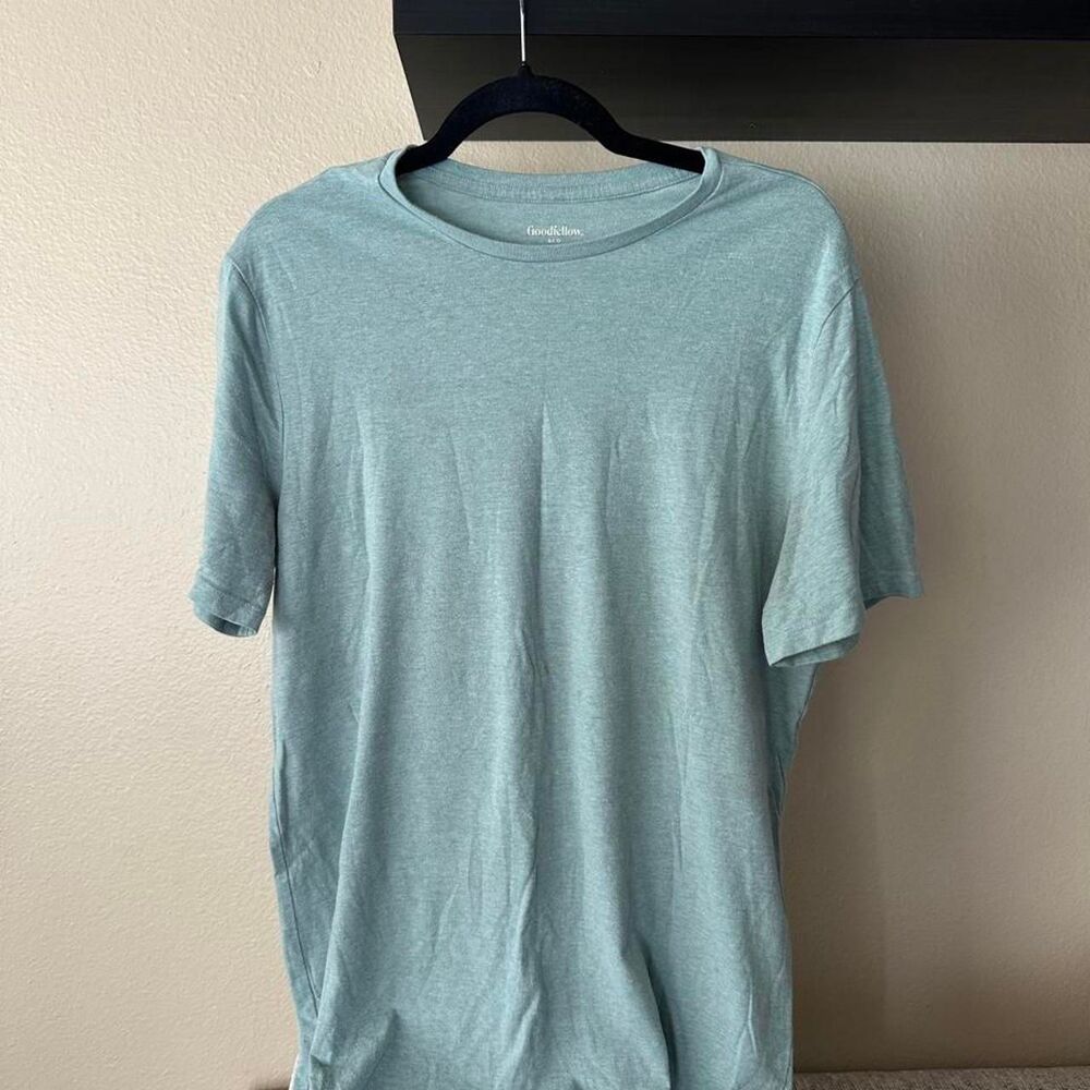 Goodfellow-co Men's Blue and Green T-shirt